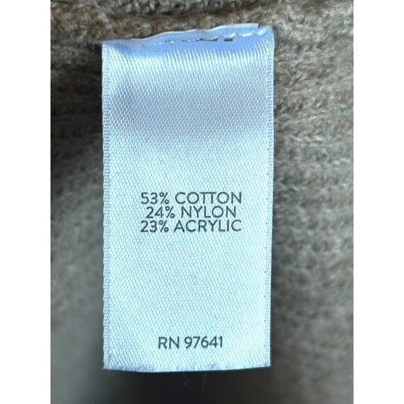 J. Jill Tan Cowlneck Sweater Tunic LS Cotton Blend Colorblock Size Medium Tall - Picture 4 of 8